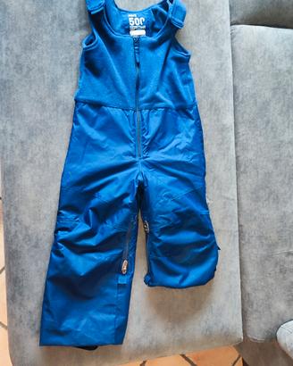 pantaloni neve sci  bambino regolabili 3/5 anni 