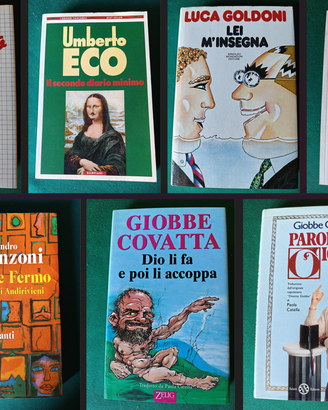 Lotto 7 libri di umorismo (Covatta, Goldoni, Eco)