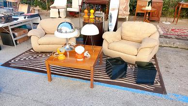 Coppia di poltrone anni 70 in tessuto 