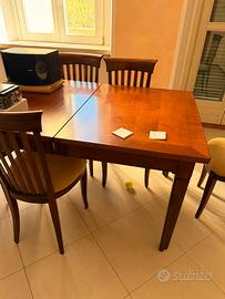 Tavolo e sedie massello allungabile
