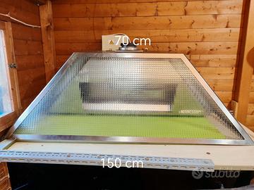 Cappa di design  arc linea vetro e acciaio