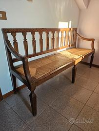 Panca Antica con seduta in paglia