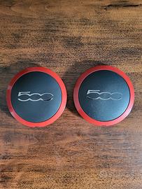Coppette ruota Fiat 500 bordo rosso