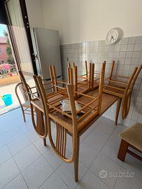 Tavolo da cucina con set di 6 sedie