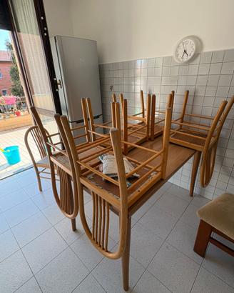Tavolo da cucina con set di 6 sedie