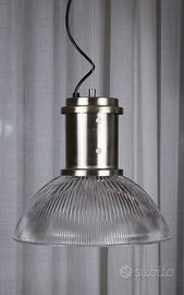 Lampada industriale Rossini 33cm nichel e vetro