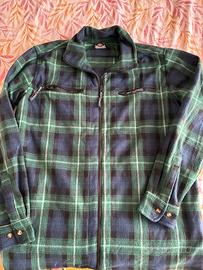 Camicia in pile a quadri con zip intera - NUOVA