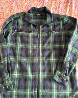 Camicia in pile a quadri con zip intera - NUOVA
