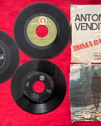 Cinque vinili, 45 giri musica italiana vintage