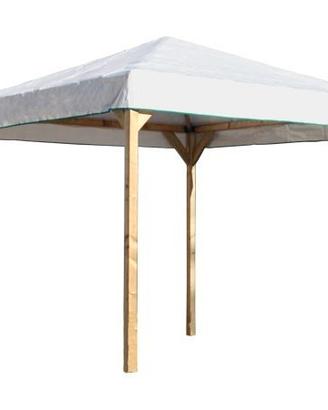 Gazebo in pino lamellare 3000 x 3000 telo bianco