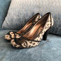 scarpe da sera con tacco argento e nere