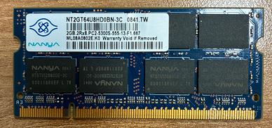 RAM PC2 2GB banco memoria