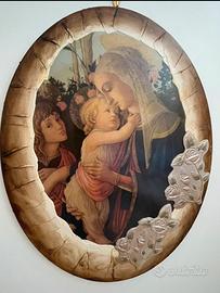 Quadretto ovale Madonna con Gesu’.