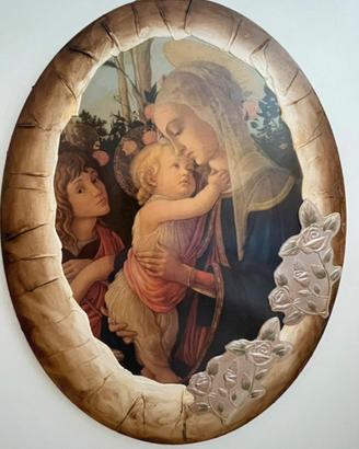 Quadretto ovale Madonna con Gesu’.