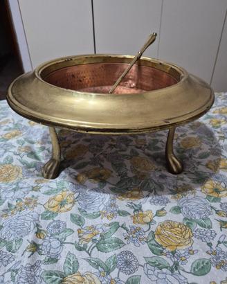 Braciere antico in rame e bronzo