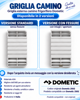 Griglia camino esterna frigo Camper Dometic