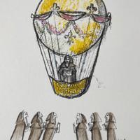 Emanuele Luzzati stampa originale Castrum Montisbr