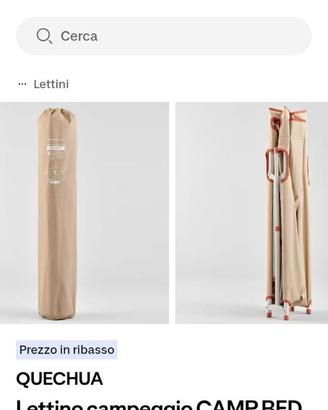 Lettino da campeggio Decathlon