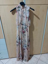 vestito in chiffon rosa taglia S