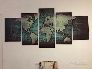 poster carta geografica mondo