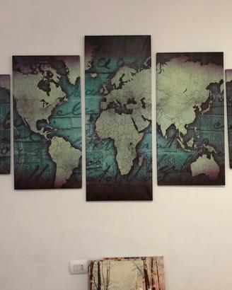 poster carta geografica mondo