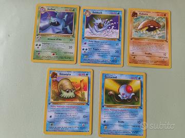 5 Carte Pokemon Fossil ITALIANO prima edizione 