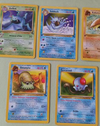 5 Carte Pokemon Fossil ITALIANO prima edizione 