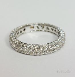 Anello eternity oro 18 kt  e brillanti ct 2.57 (P)