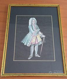 Dipinto a mano "costume del 1700"