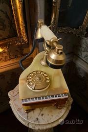 telefono pianoforte con disco combinatore onice