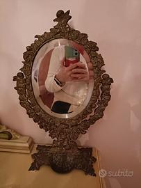 specchio basculante da tavolo antico