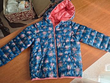 Giubbotto leggero 100 grammi blu fiori rosa Chicco