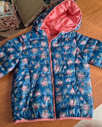 Giubbotto leggero 100 grammi blu fiori rosa Chicco