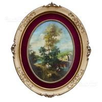 Grazioso Ovale, Paesaggio con cavaliere e figura