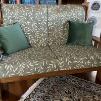 Set di 2 divani, poltrona e tavolino noce massello