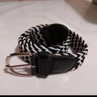 Cintura uomo intrecciata nera/bianca