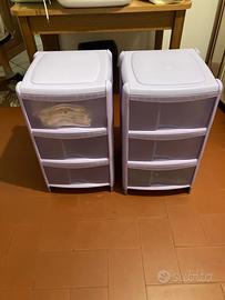 Coppia di cassettire in plastica
