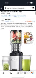 Estrattore Di Succo A Freddo AMZCHEF - Doppia Coclea, Acciaio Inox, Grande Bocca 126mm - Foto 8