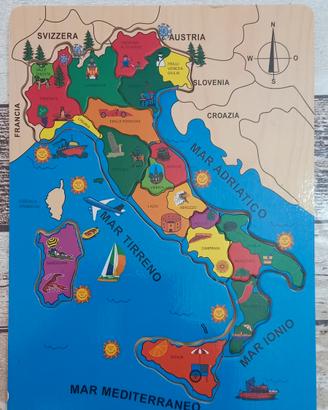 Carta geografica cartina Italia puzzle