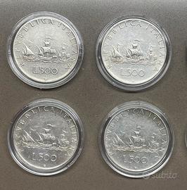 🇮🇹 lotto 4 500 Lire Argento "Caravelle" 🇮🇹-