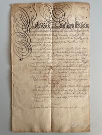 Documento storico 1693 autografo + sigillo ducale
