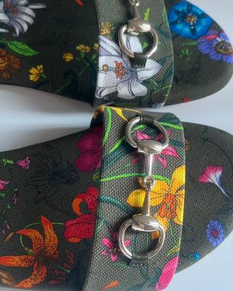 Ciabattine Gucci stampa flora nuove