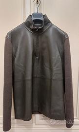 Giacca uomo in  pelle e pura lana taglia 52