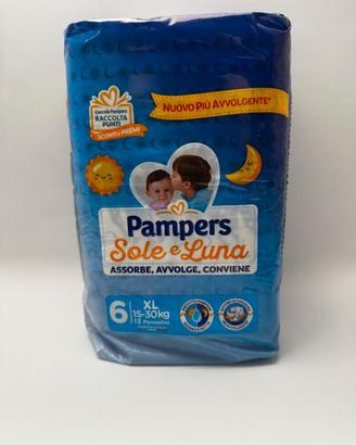 Pampers Sole e Luna Taglia 6 XL - Box da 6 pacchi
