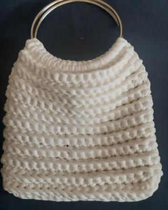 borsa uncinetto bianca