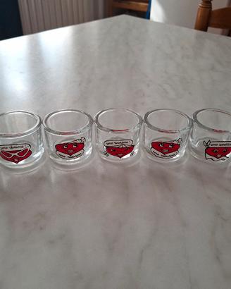 7 Bicchierini vintage, Maggi, anni 80' 90' 