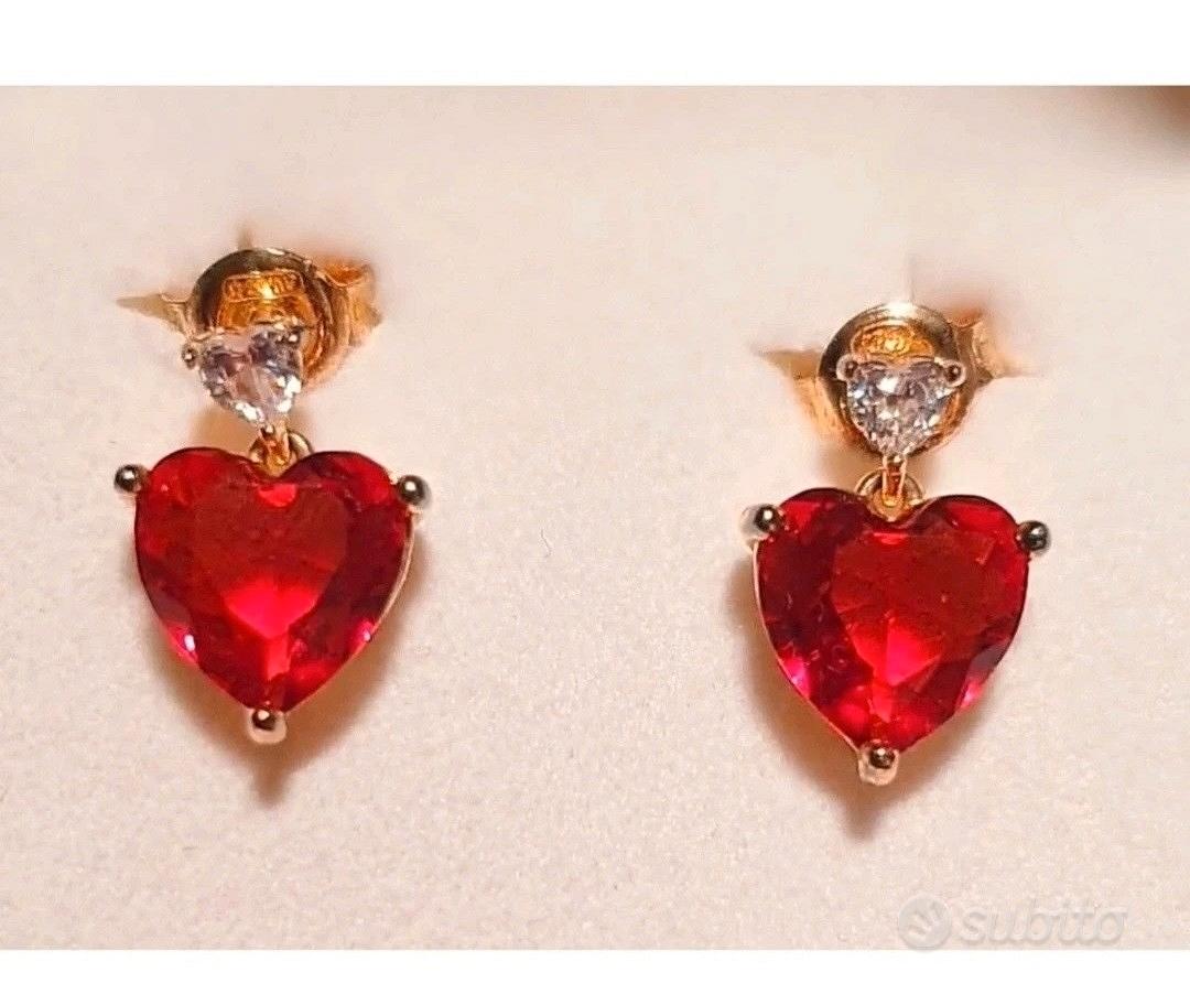 Coppia Orecchini A Perno Argento 925 Con Zircone Rosso 4,5 Mm – Unisex Per Donne Uomini E Bambini – NKlaus 6662 - 3