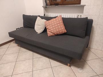 Divano letto a 3 posti, Knisa grigio-beig