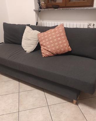 Divano letto a 3 posti, Knisa grigio-beig