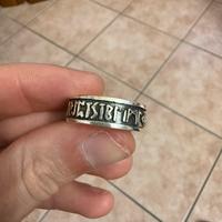 Anello argento 925 alfabeto norreno rune